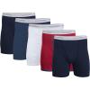 Gildan mens Underwear Boxer Briefs, Multipack(Navy/Heather Navy/Sport Grey/Dot/Navy (5-pack  Classic Length))