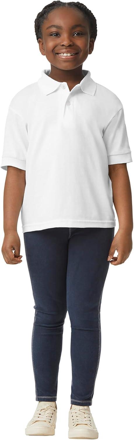 imageGildan UnisexChild DryBlend Short Sleeve Polo Style G8800b 3PackWhite