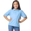 Gildan Unisex-Child DryBlend Short Sleeve Polo, Style G8800b, 3-Pack(Light Blue)