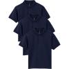 Gildan Unisex-Child DryBlend Short Sleeve Polo, Style G8800b, 3-Pack(Navy)