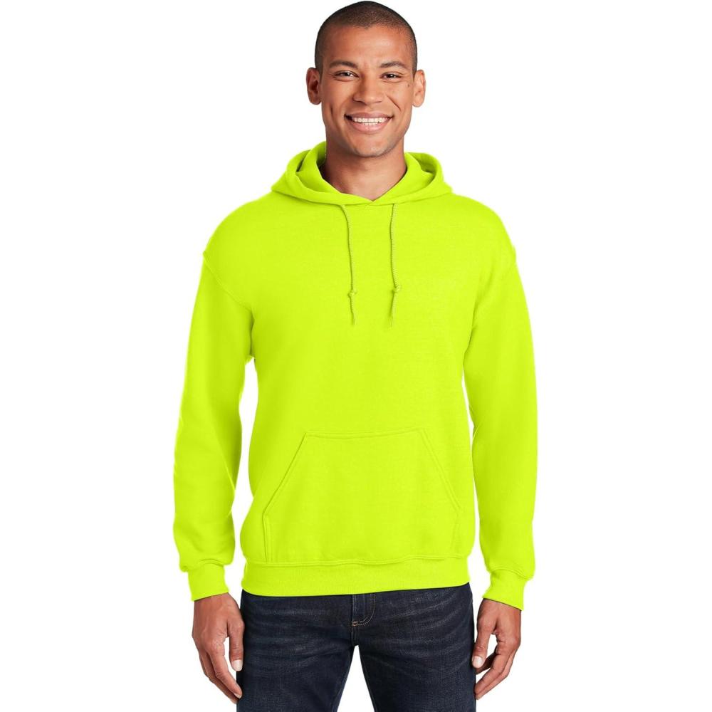 imageGildan Adult Fleece Hoodie Sweatshirt Style G18500 MultipackSafety Green