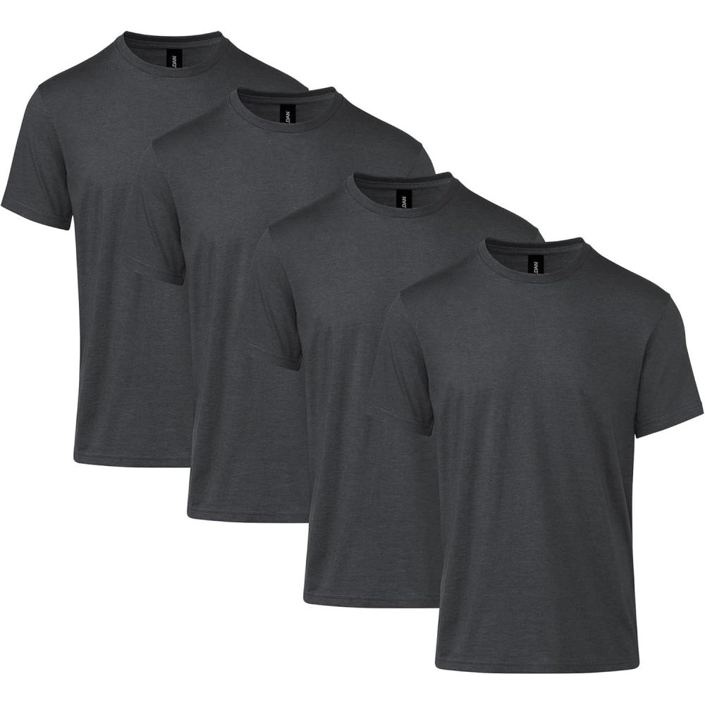 imageGildan UnisexAdult Softstyle CVC Short Sleeve TShirt Style G67000 MultipackPitch Black Mist 4pack