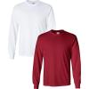 Gildan Adult Ultra Cotton Long Sleeve T-Shirt, Style G2400, Multipack(Red)