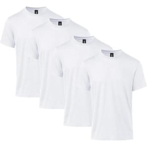 Gildan Unisex-Adult Softstyle CVC Short Sleeve T-Shirt, Style G67000, Multipack(White (4-pack))