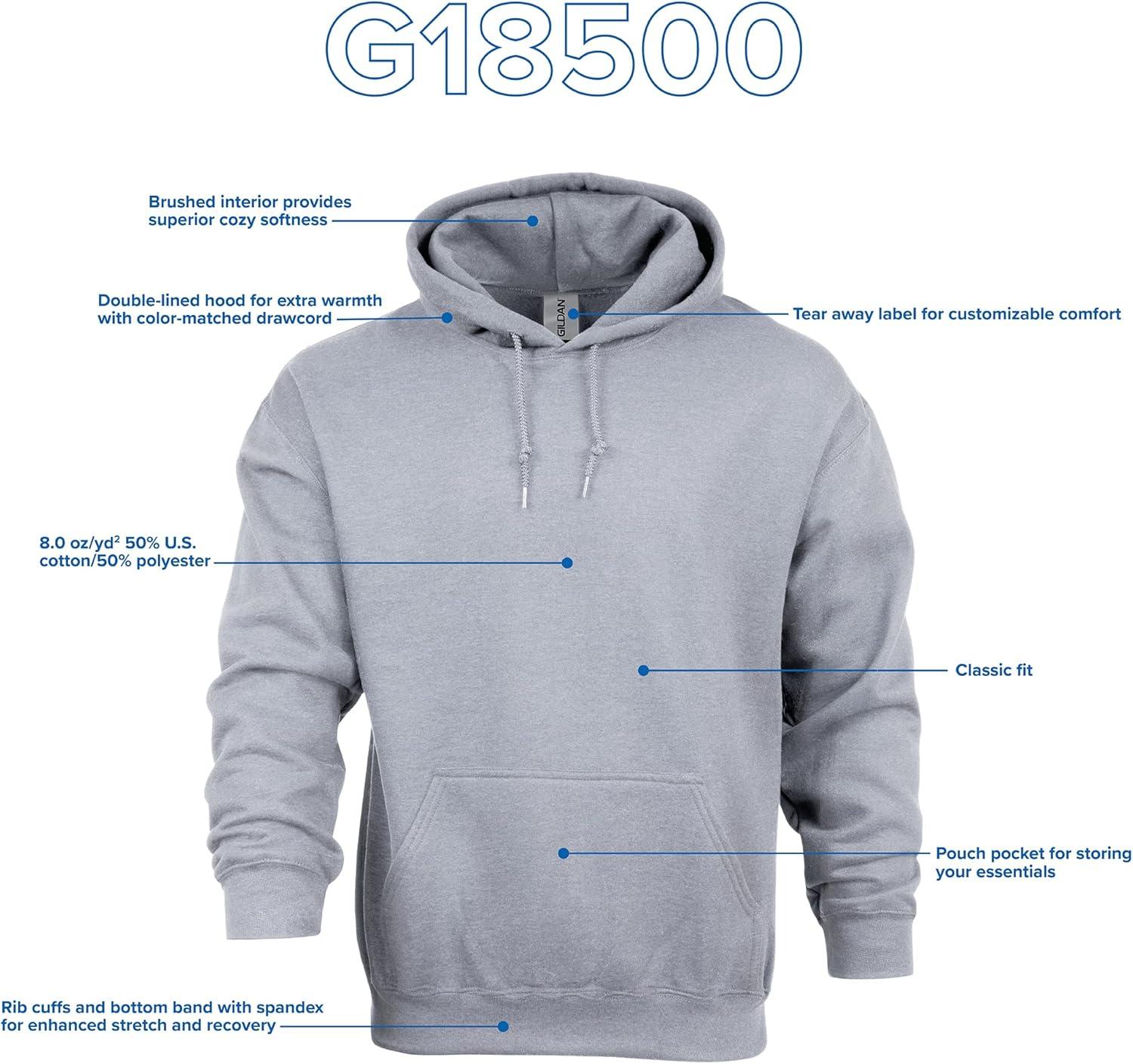 imageGildan Fleece Hoodie Sweatshirt Style G18500 MultipackCharcoal 1pack