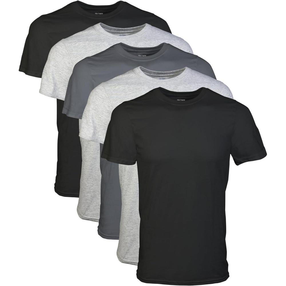 imageGildan Mens Crew TShirts Multipack Style G1100BlackSport GreyCharcoal