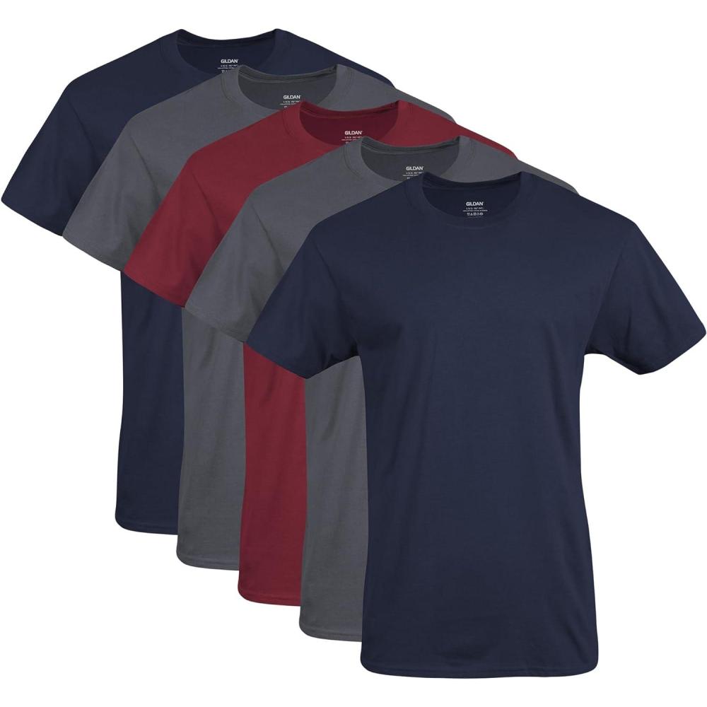 imageGildan Mens Crew TShirts Multipack Style G1100NavyCharcoalCardinal Red