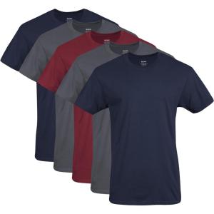 Gildan Men’s Crew T-Shirts, Multipack, Style G1100(Navy/Charcoal/Cardinal Red)