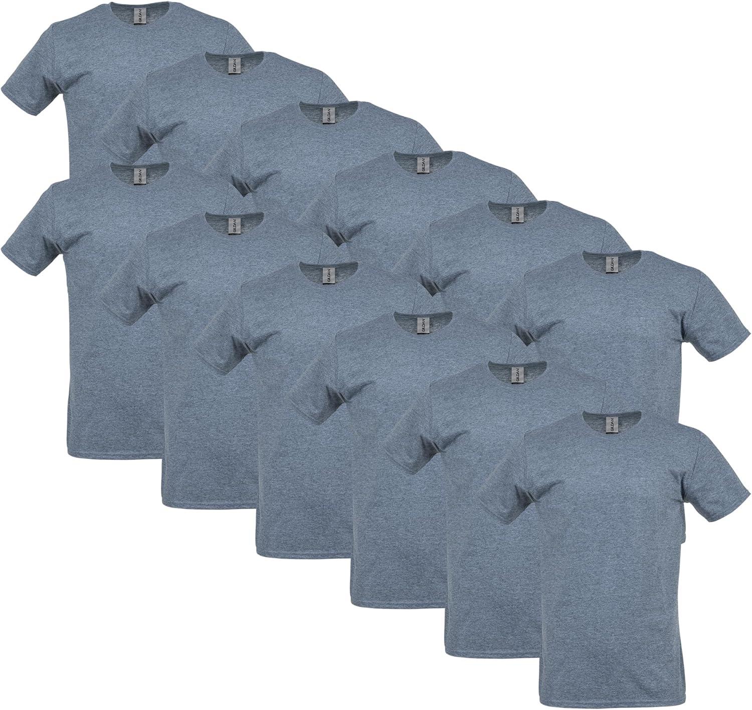 imageGildan Adult Softstyle Cotton TShirt Style G64000 MultipackDark Heather