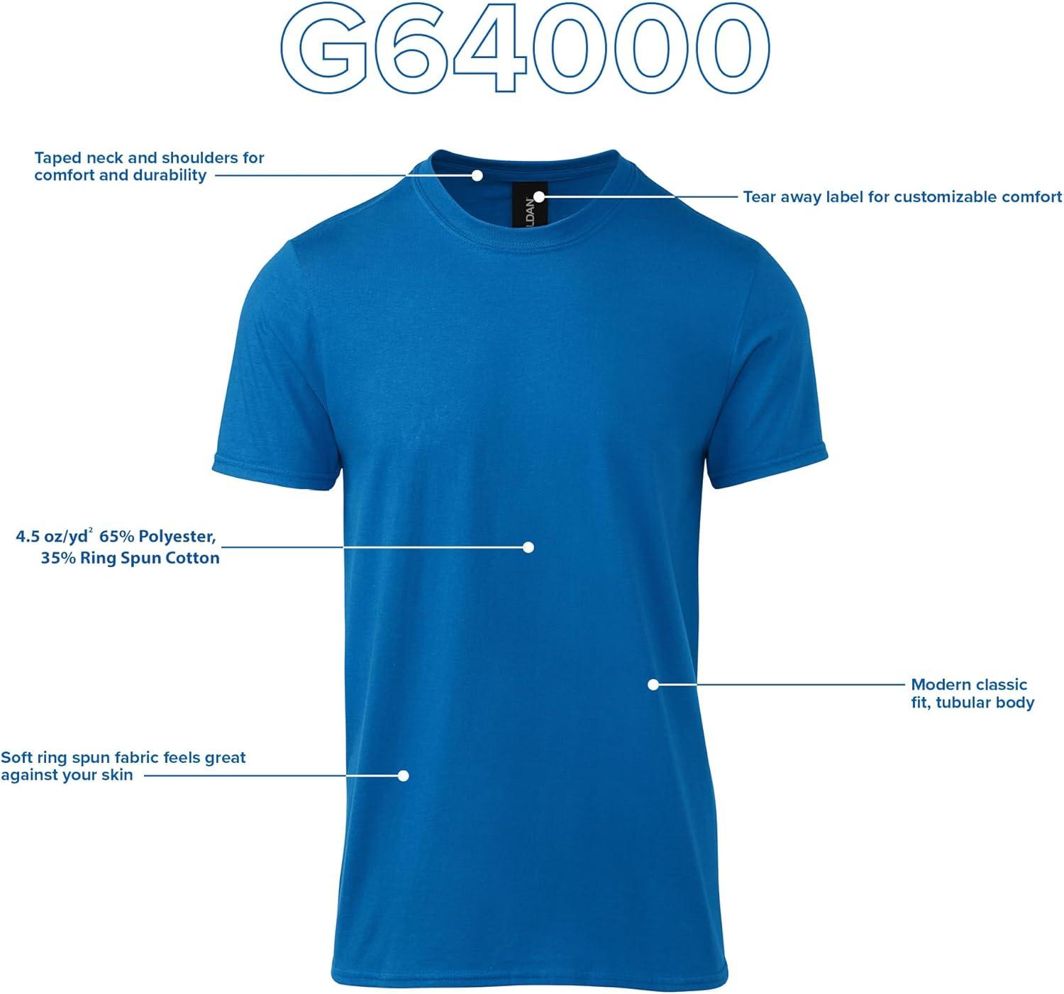 imageGildan Adult Softstyle Cotton TShirt Style G64000 MultipackHeather Royal