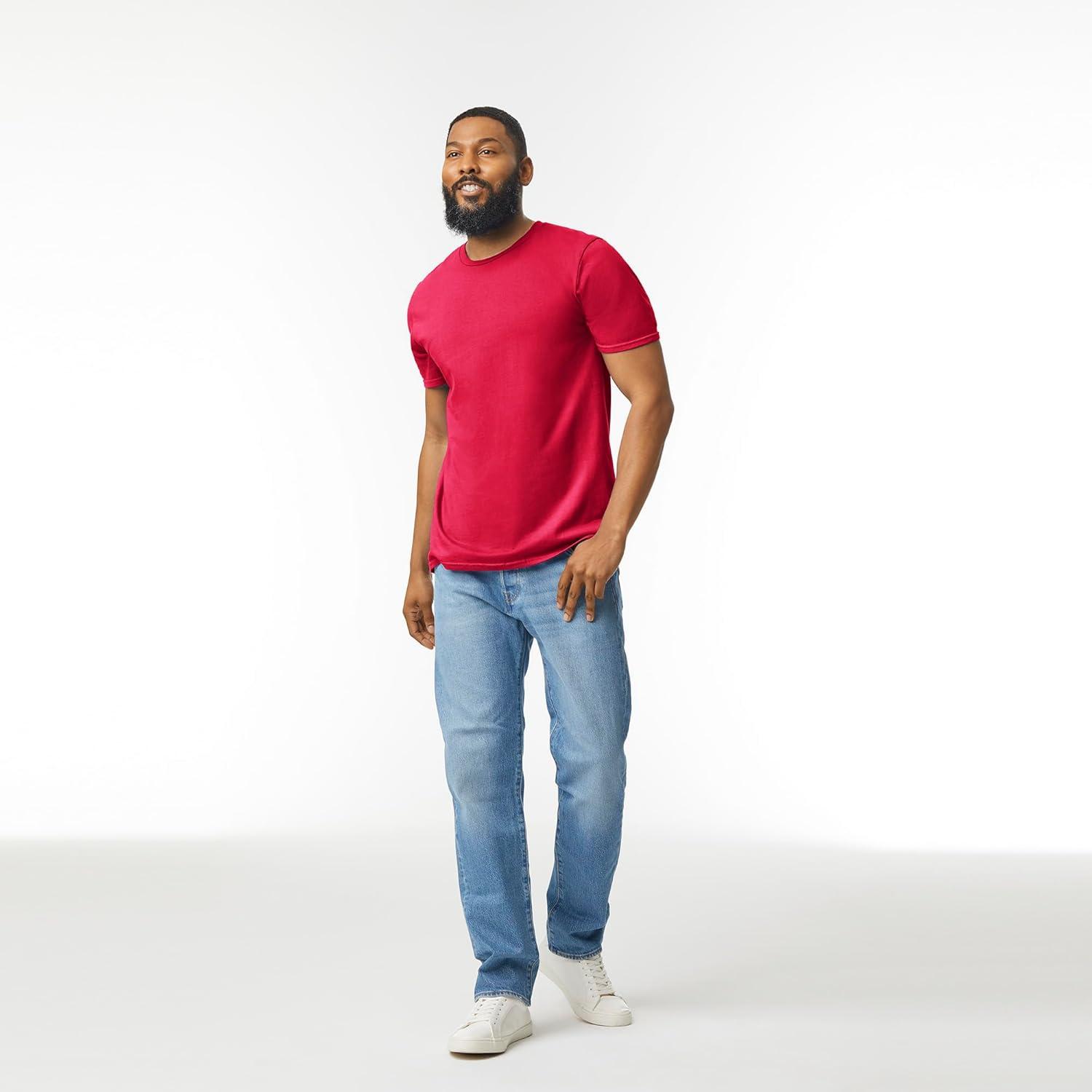 imageGildan Adult Softstyle Cotton TShirt Style G64000 MultipackRed