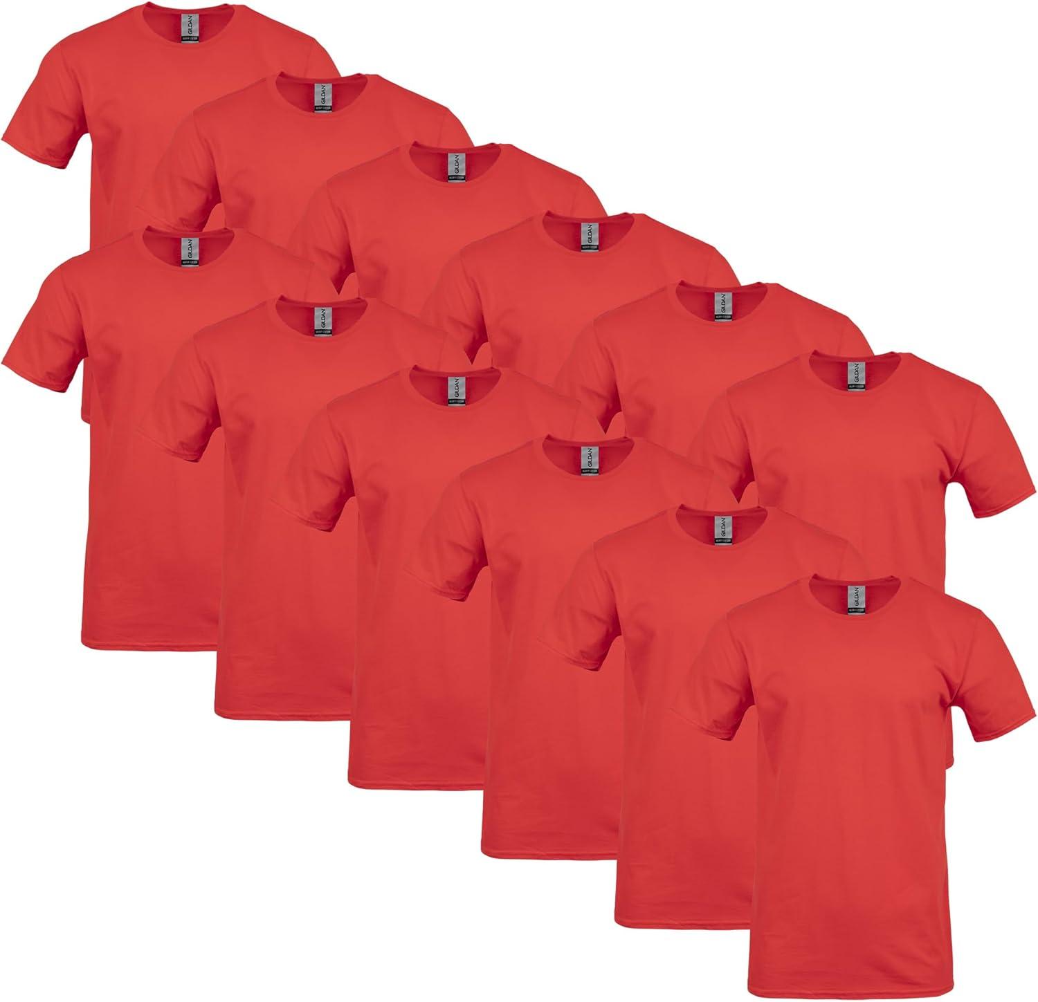 imageGildan Adult Softstyle Cotton TShirt Style G64000 MultipackRed
