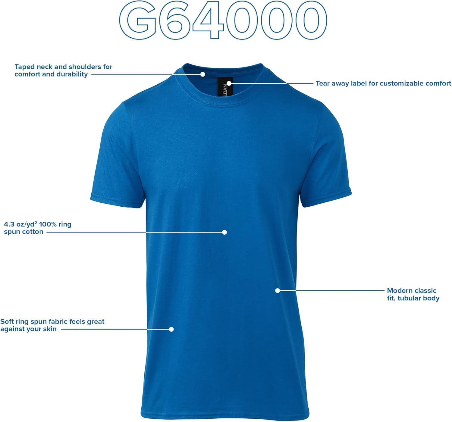 imageGildan Adult Softstyle Cotton TShirt Style G64000 MultipackRoyal