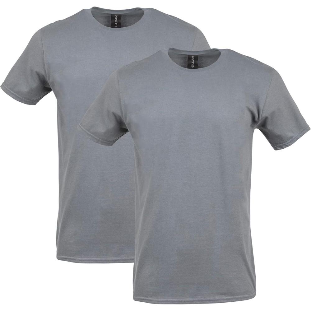 imageGildan Adult Softstyle Cotton TShirt Style G64000 MultipackCharcoal
