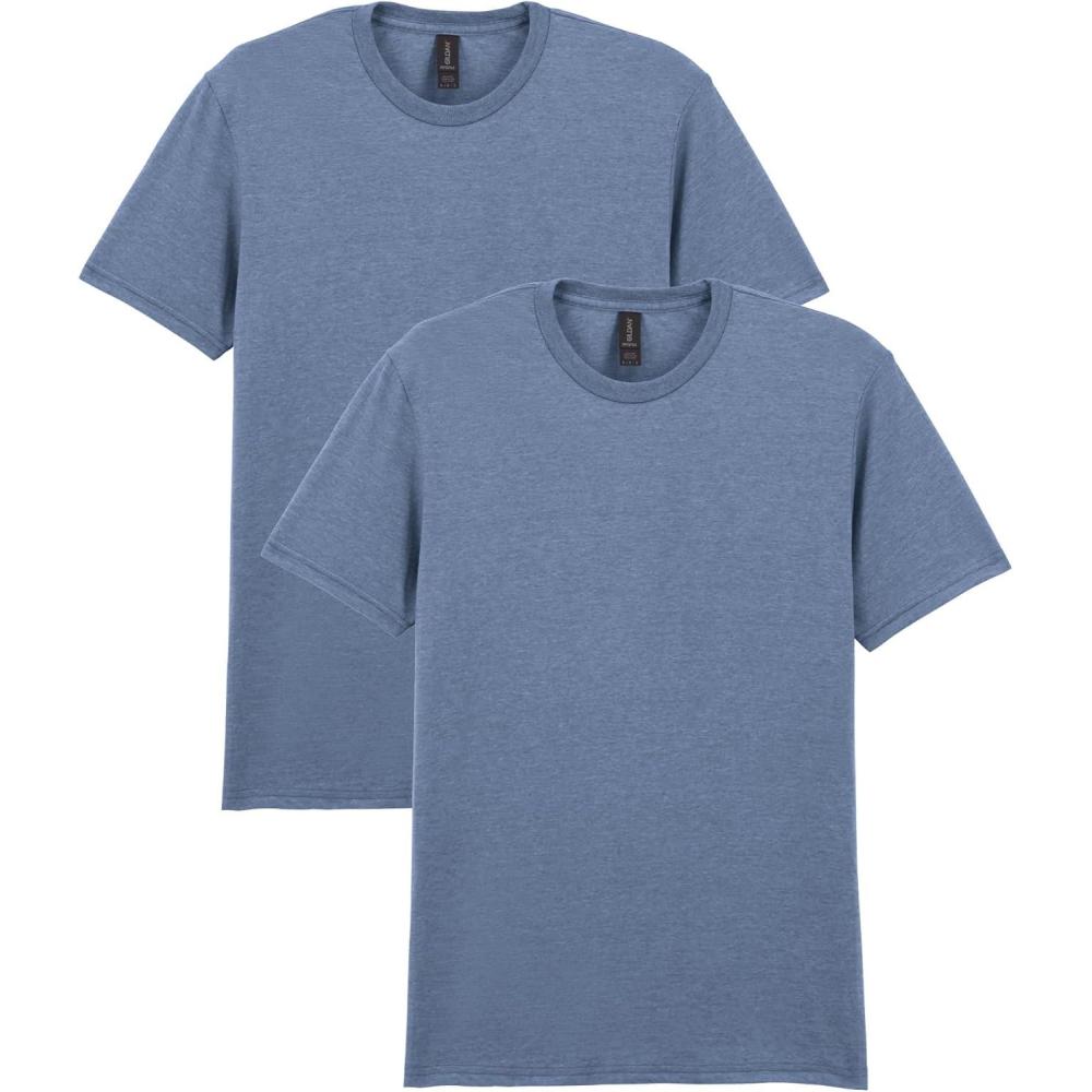 imageGildan Adult Softstyle Cotton TShirt Style G64000 MultipackHeather Indigo