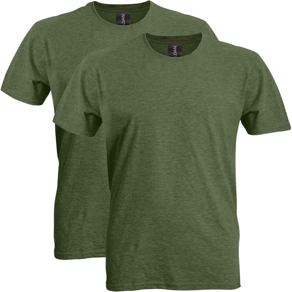 imageGildan Adult Softstyle Cotton TShirt Style G64000 MultipackHeather Military