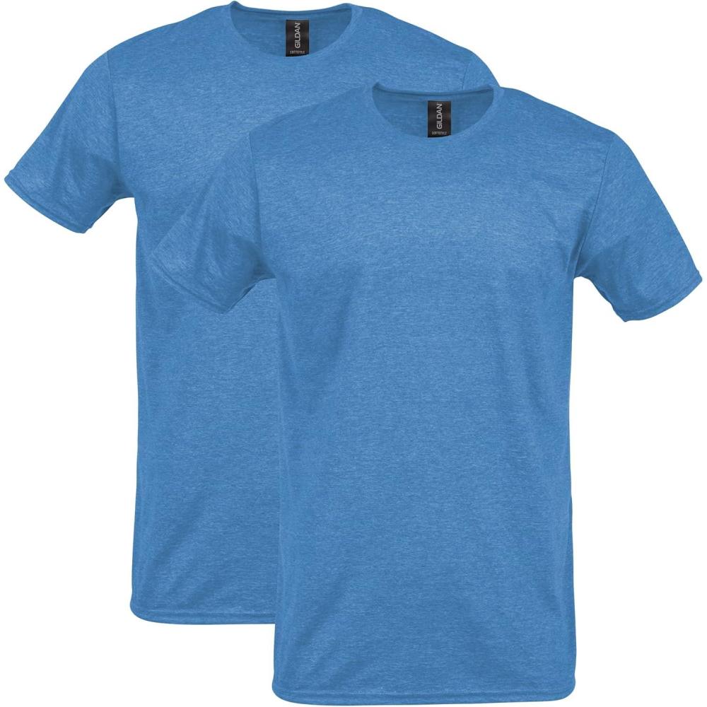 imageGildan Adult Softstyle Cotton TShirt Style G64000 MultipackHeather Sapphire