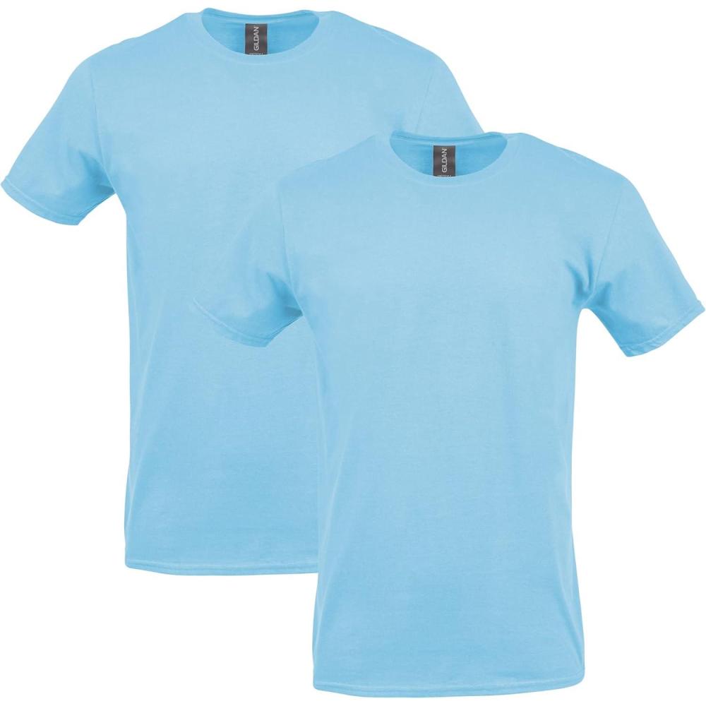 imageGildan Adult Softstyle Cotton TShirt Style G64000 MultipackLight Blue