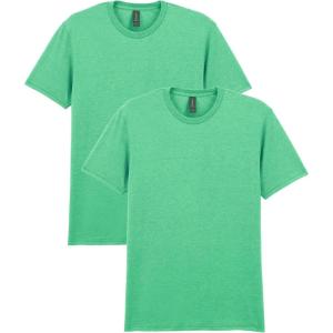 Gildan Adult Softstyle Cotton T-Shirt, Style G64000, Multipack(Heather Irish Green)