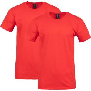 Gildan Adult Softstyle Cotton T-Shirt, Style G64000, Multipack(Red)