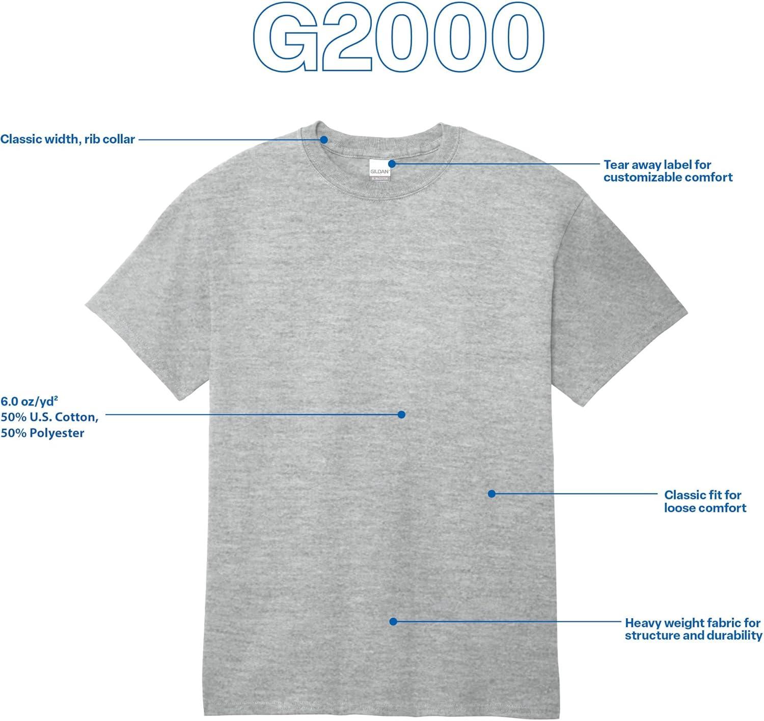 imageGildan Adult Ultra Cotton TShirt Style G2000 MultipackHeather Indigo