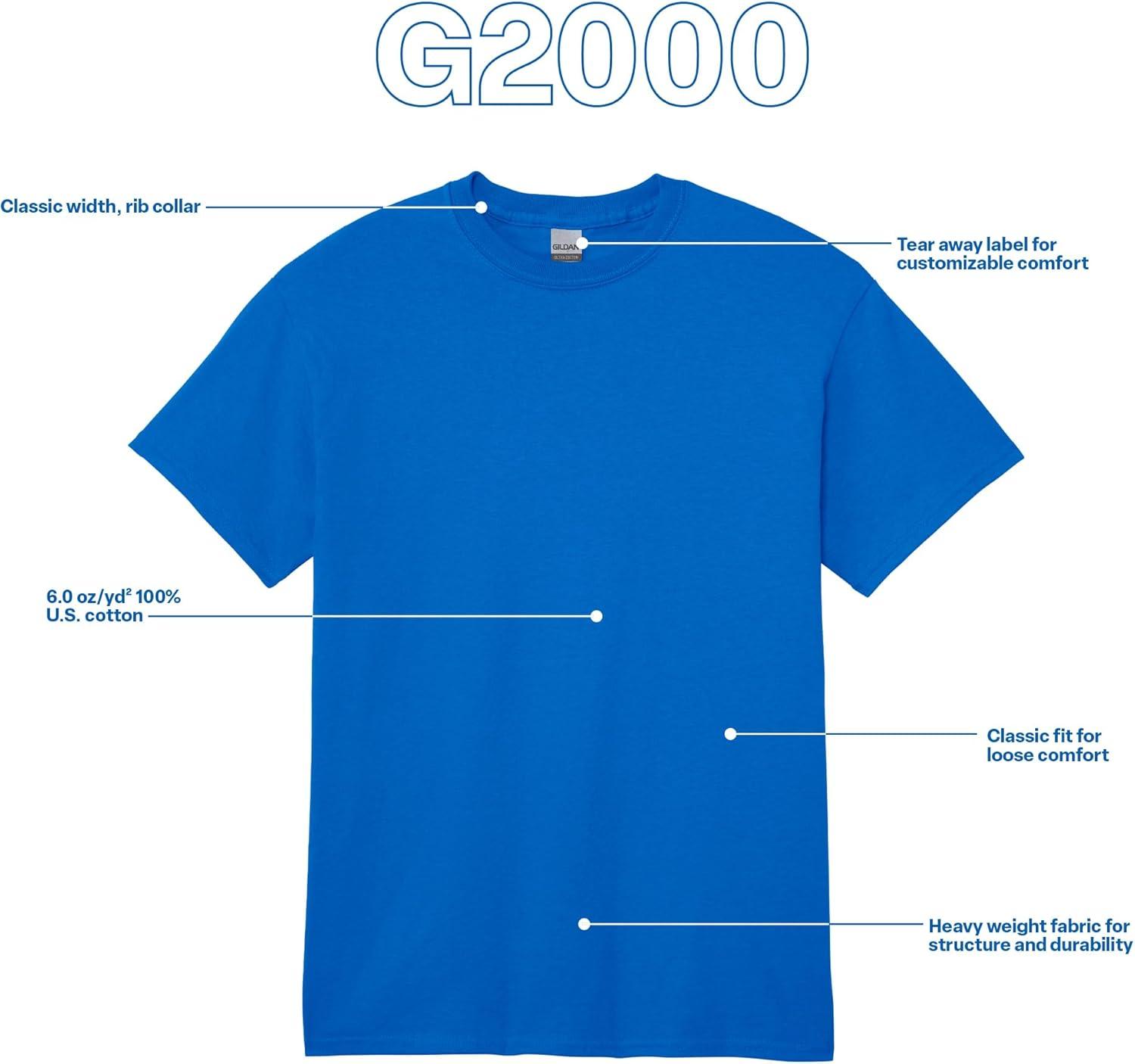imageGildan Adult Ultra Cotton TShirt Style G2000 MultipackPurple