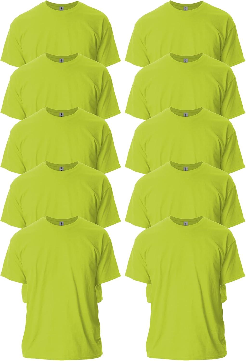 imageGildan Adult Ultra Cotton TShirt Style G2000 MultipackSafety Green