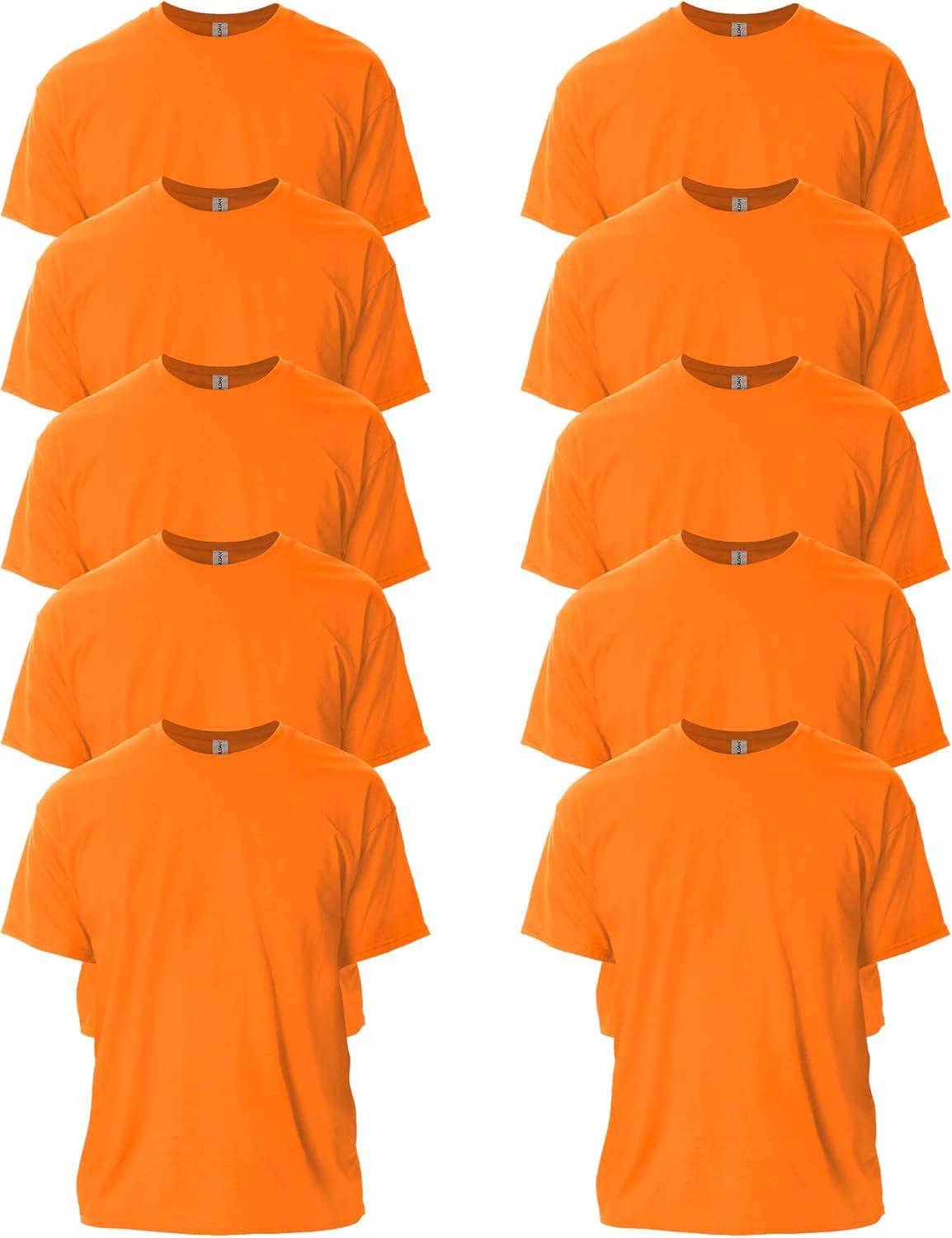 imageGildan Adult Ultra Cotton TShirt Style G2000 MultipackSafety Orange