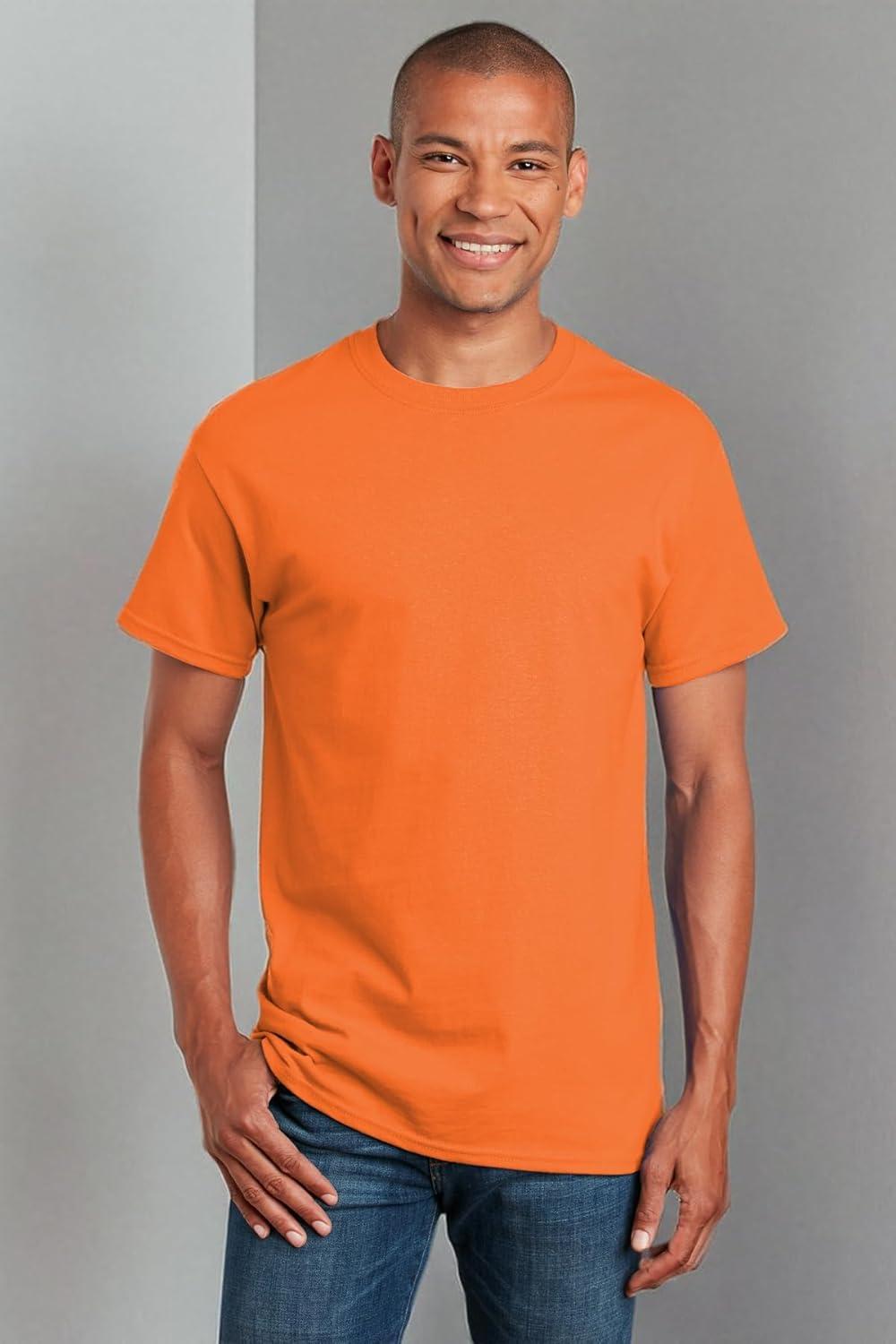 imageGildan Adult Ultra Cotton TShirt Style G2000 MultipackSafety Orange