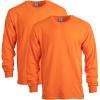 Gildan Adult Heavy Cotton Long Sleeve T-Shirt, Style G5400, 2-Pack(S. Orange)