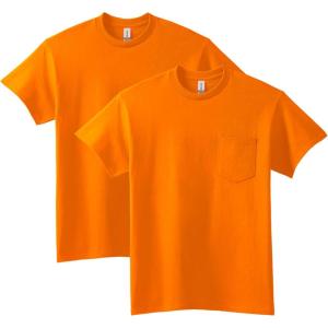 Gildan Adult Ultra Cotton T-Shirt with Pocket, Style G2300, 2-Pack(S. Orange)