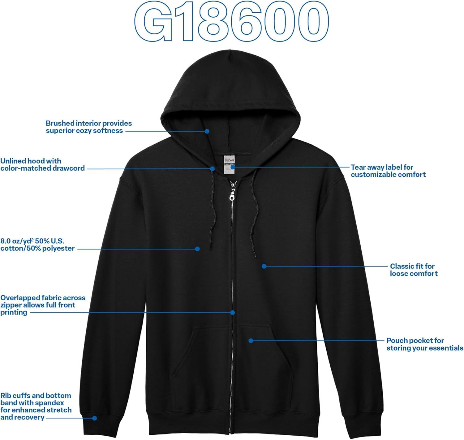 imageGildan unisexadult Fleece Zip Hoodie Sweatshirt Style G18600 MultipackBlack