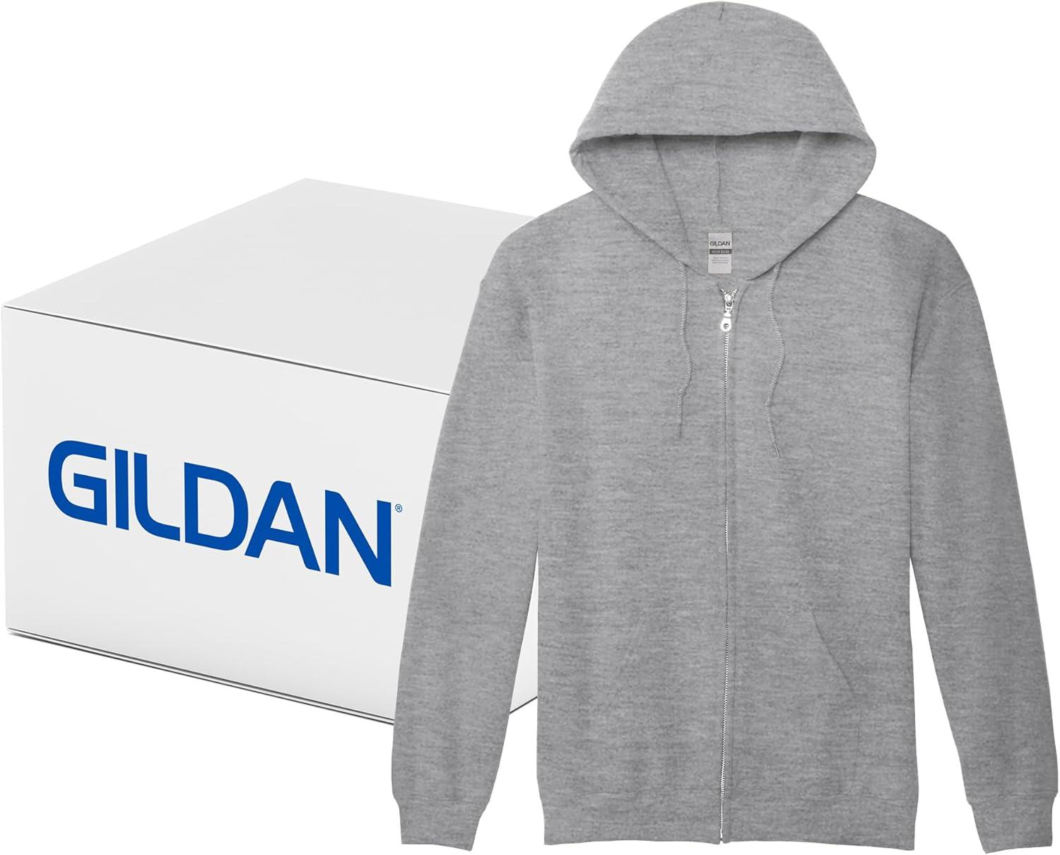 imageGildan unisexadult Fleece Zip Hoodie Sweatshirt Style G18600 MultipackSport Grey