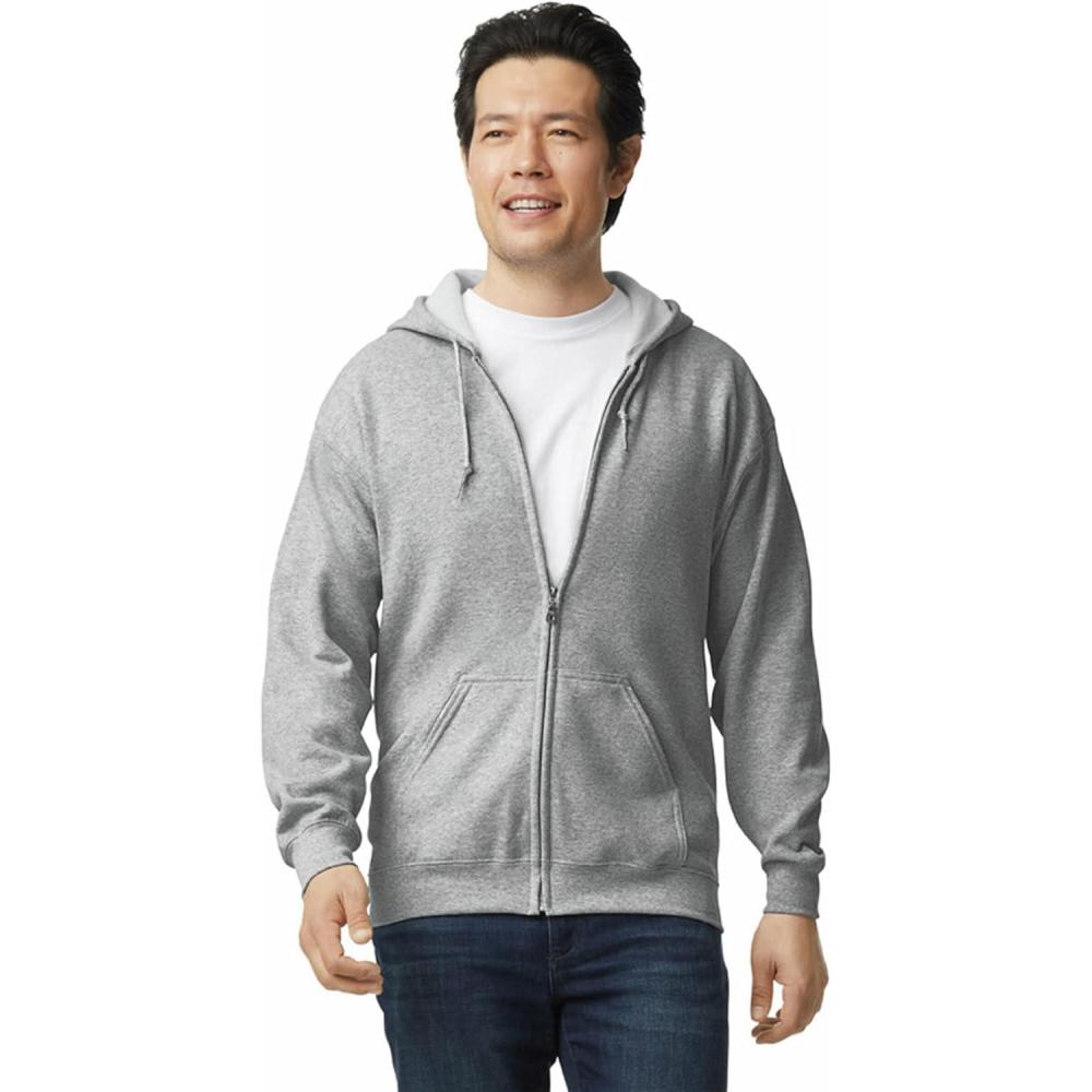 imageGildan unisexadult Fleece Zip Hoodie Sweatshirt Style G18600 MultipackSport Grey