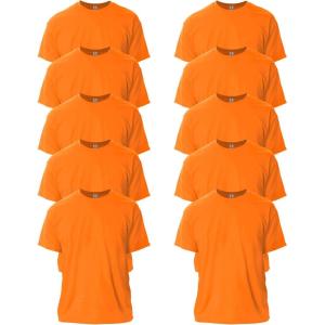 Gildan Adult Ultra Cotton T-Shirt, Style G2000, Multipack(S. Orange (10-pack))