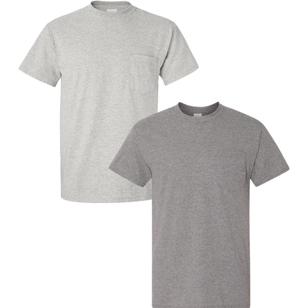 imageGildan G830 56 oz Ultra Blend 5050 Pocket TShirt  Navy  Small1 Ash Grey  1 Graphite Heather