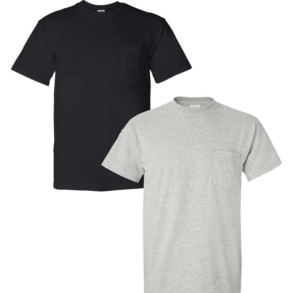 imageGildan G830 56 oz Ultra Blend 5050 Pocket TShirt  Navy  Small1 Black  1 Ash Grey
