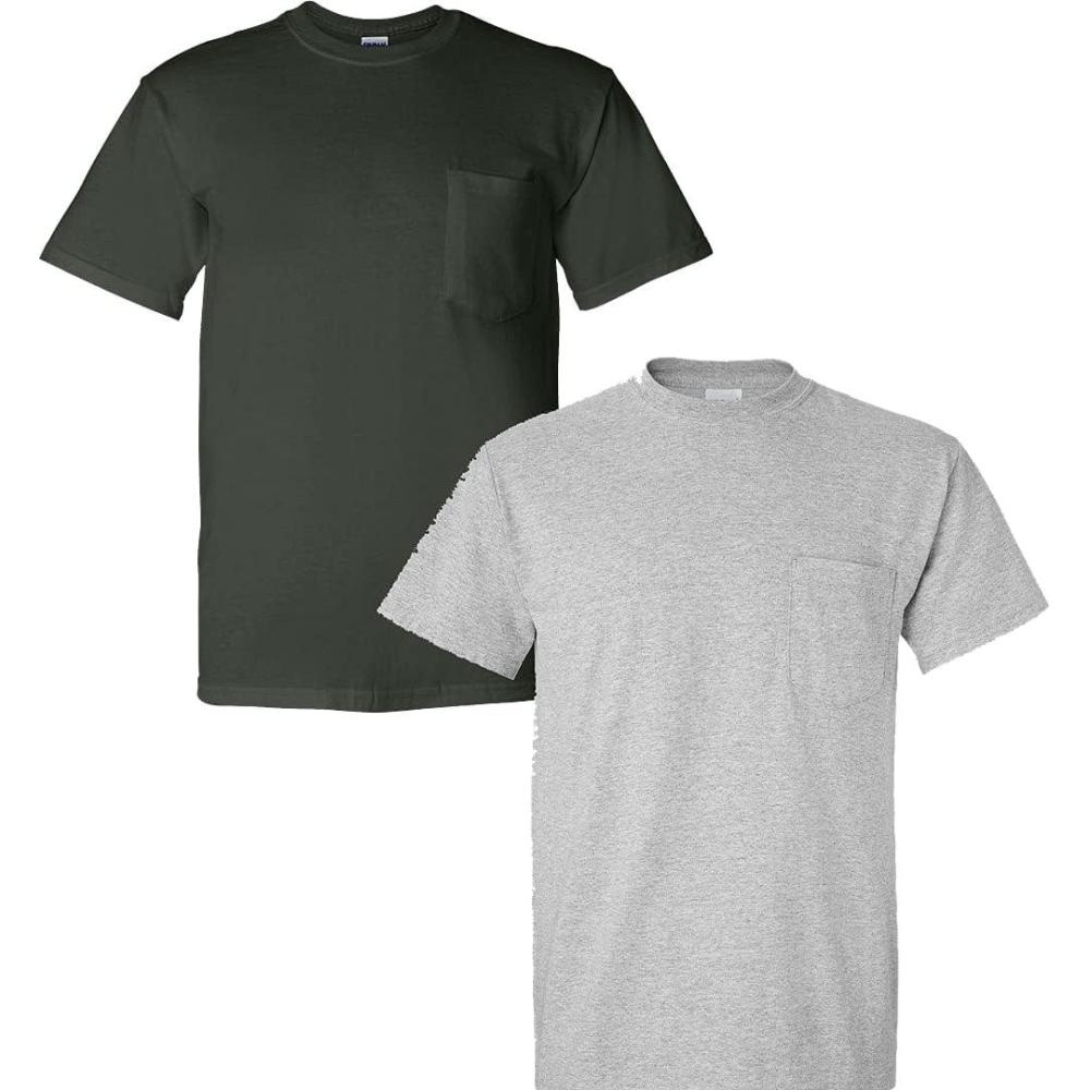 imageGildan G830 56 oz Ultra Blend 5050 Pocket TShirt  Navy  Small1 Forest Green  1 Sport Grey