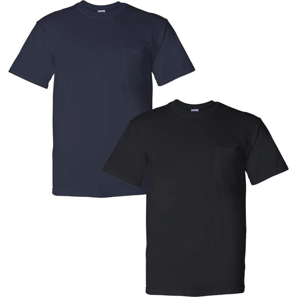 imageGildan G830 56 oz Ultra Blend 5050 Pocket TShirt  Navy  Small1 Navy  1 Black