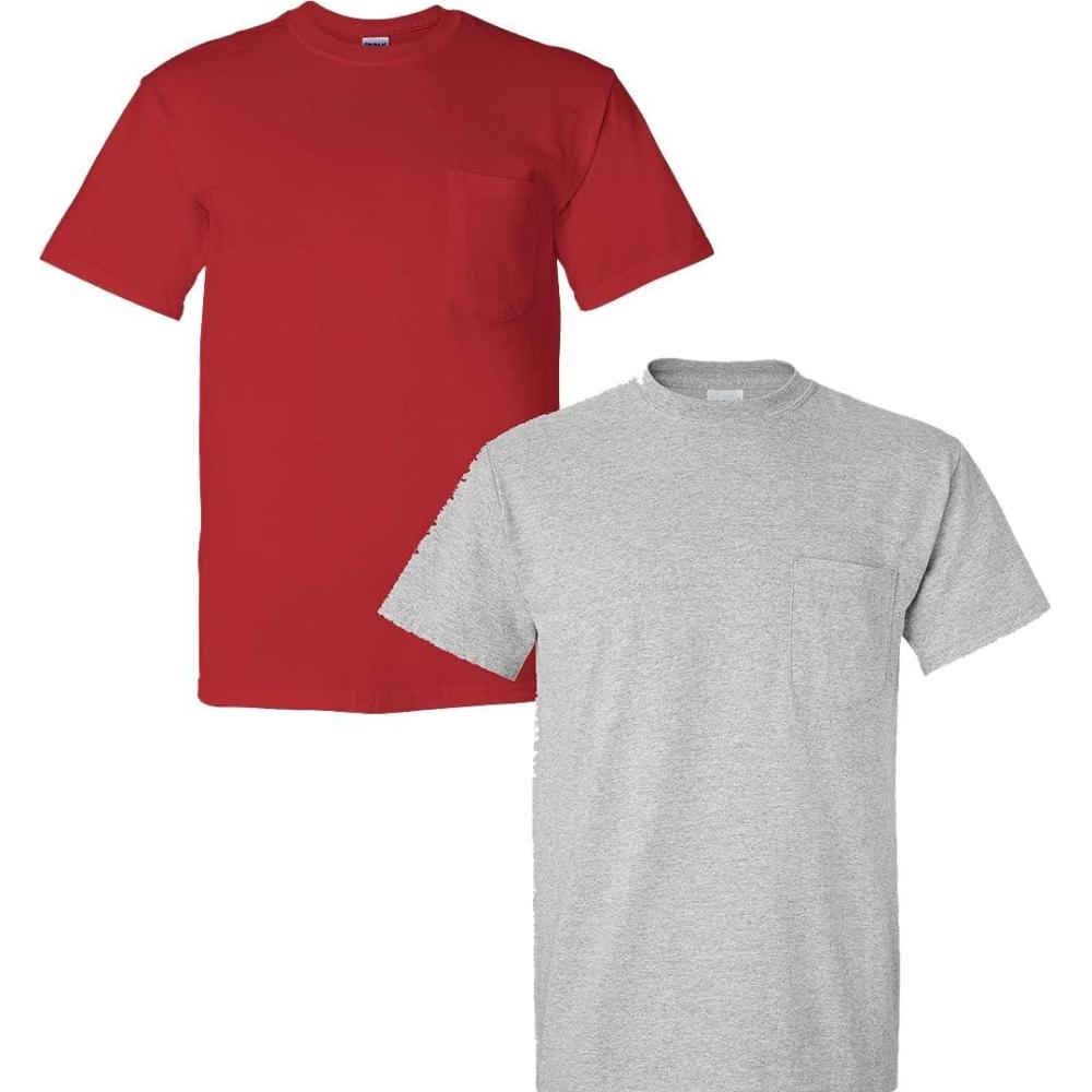 imageGildan G830 56 oz Ultra Blend 5050 Pocket TShirt  Navy  Small1 Red  1 Sport Grey