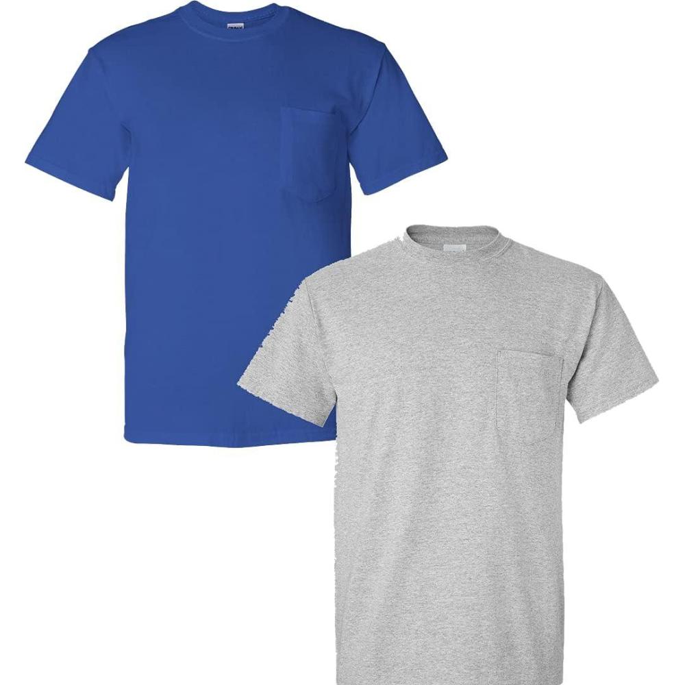 imageGildan G830 56 oz Ultra Blend 5050 Pocket TShirt  Navy  Small1 Royal  1 Sport Grey