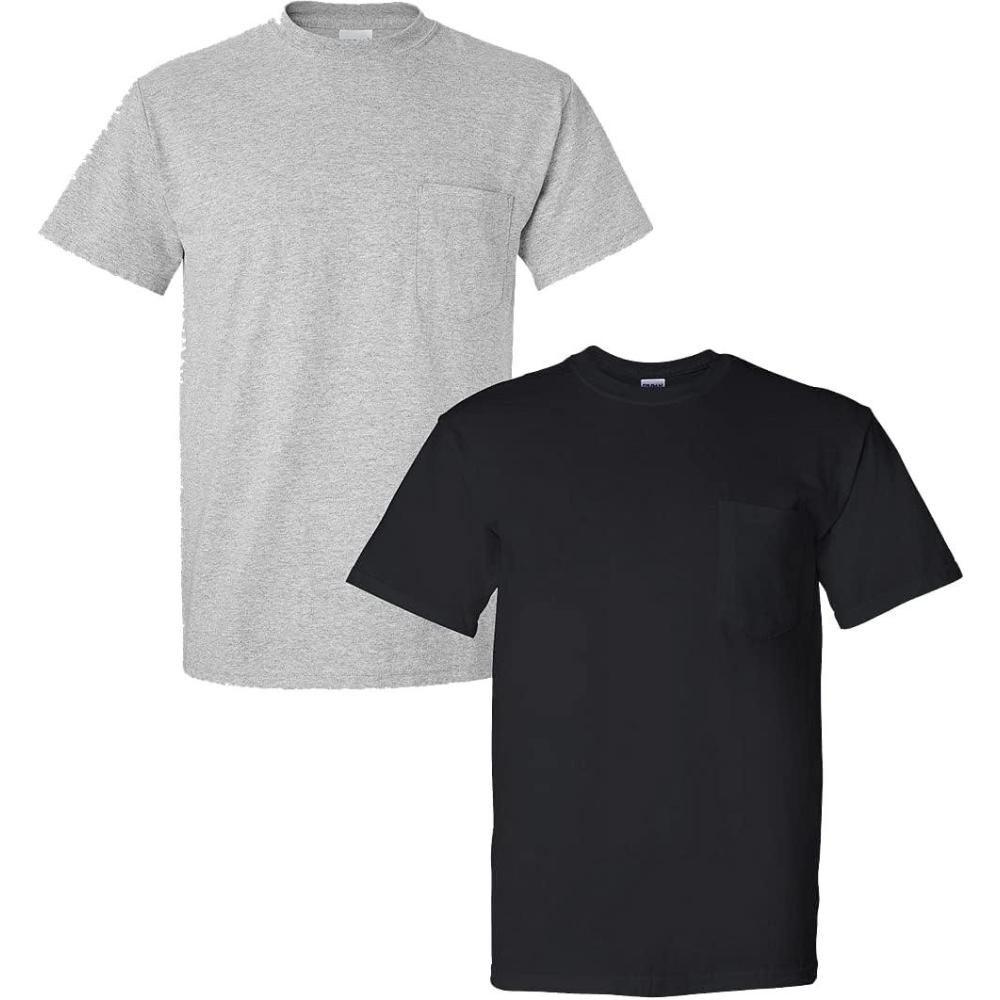 imageGildan G830 56 oz Ultra Blend 5050 Pocket TShirt  Navy  Small1 Sport Grey  1 Black