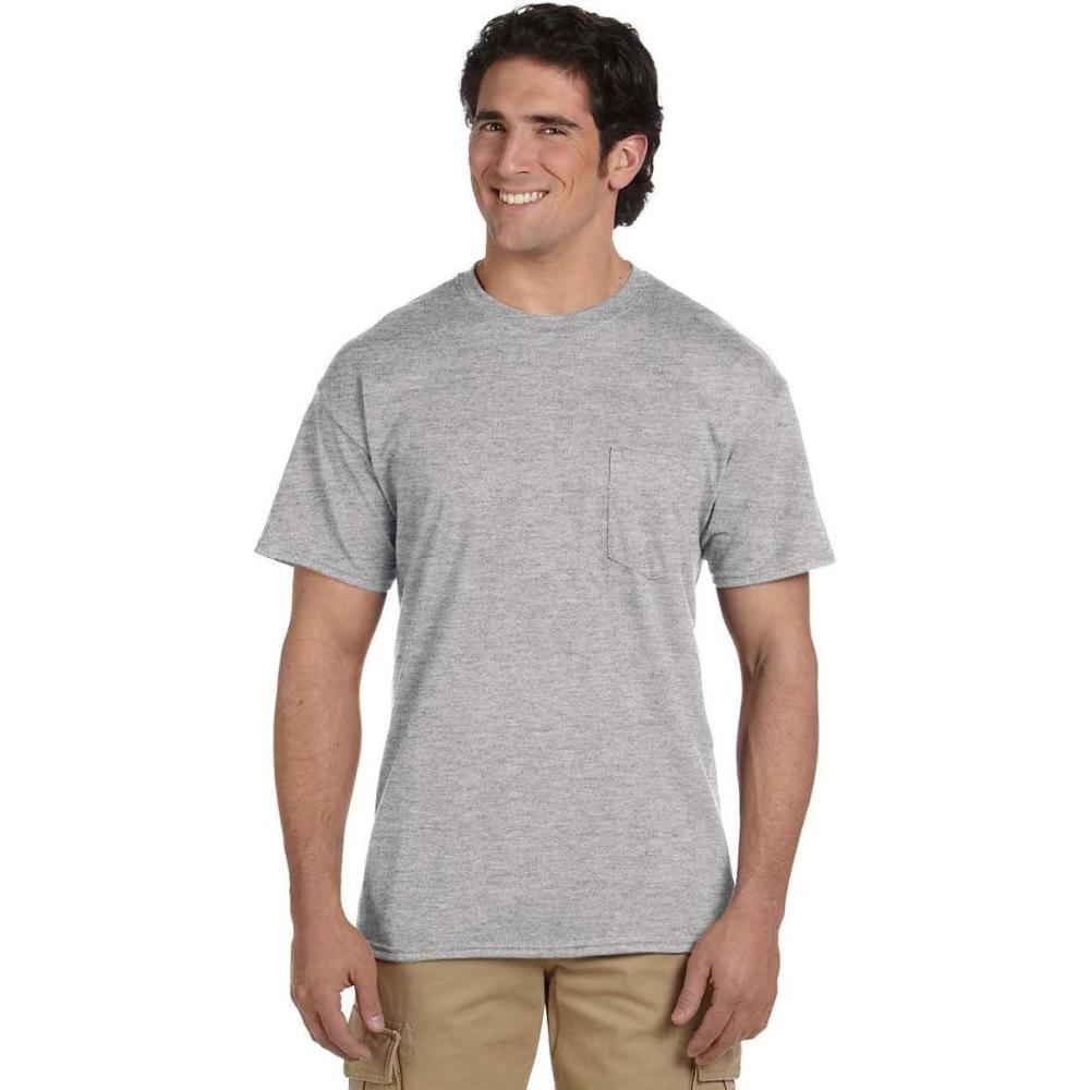imageGildan G830 56 oz Ultra Blend 5050 Pocket TShirt  Navy  SmallGrey