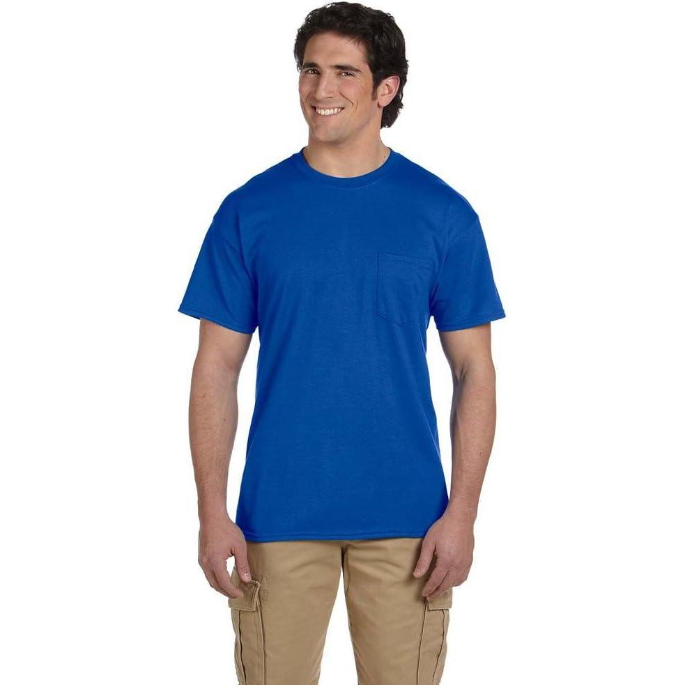 imageGildan G830 56 oz Ultra Blend 5050 Pocket TShirt  Navy  SmallRoyal Blue