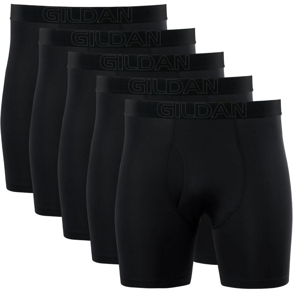imageGildan Mens Performance Underwear Boxer BriefsBlack