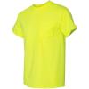 Gildan G830 5.6 oz Ultra Blend 50/50 Pocket T-Shirt – Navy – Small(Safety Green)