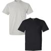 Gildan G830 5.6 oz Ultra Blend 50/50 Pocket T-Shirt – Navy – Small((1) Ash Grey + (1) Black)