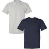 Gildan G830 5.6 oz Ultra Blend 50/50 Pocket T-Shirt – Navy – Small((1) Ash Grey + (1) Navy)