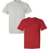 Gildan G830 5.6 oz Ultra Blend 50/50 Pocket T-Shirt – Navy – Small((1) Ash Grey + (1) Red)