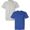 Gildan G830 5.6 oz Ultra Blend 50/50 Pocket T-Shirt – Navy – Small((1) Ash Grey + (1) Royal)
